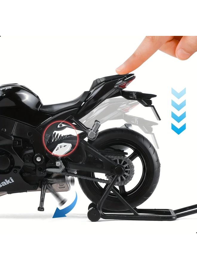 WELLY 1 12 Scale Kawasaki Ninja Black Motorcycle Model Superbike Realistic Decor Collectible - Image 3