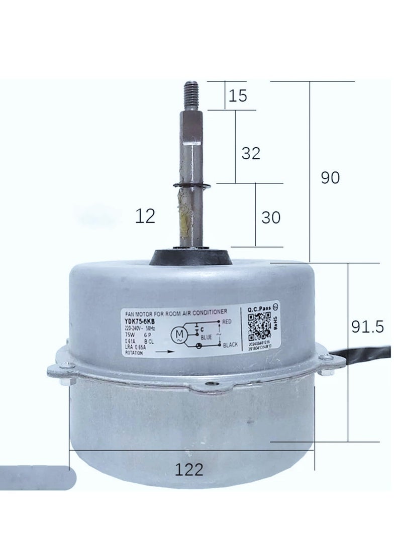 YDK Air Conditioning Outdoor Unit Heat Dissipation Fan Motor YDK75-6KB Single Asynchronous Motor  - Image 2