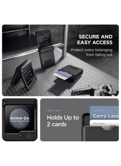 VRS Design Terra Guard Active Go Samsung Galaxy Z Flip 5 Case Cover Wallet with [Hinge Protection] and [2 Card Holder] Slot - Matte Black  - Image 4