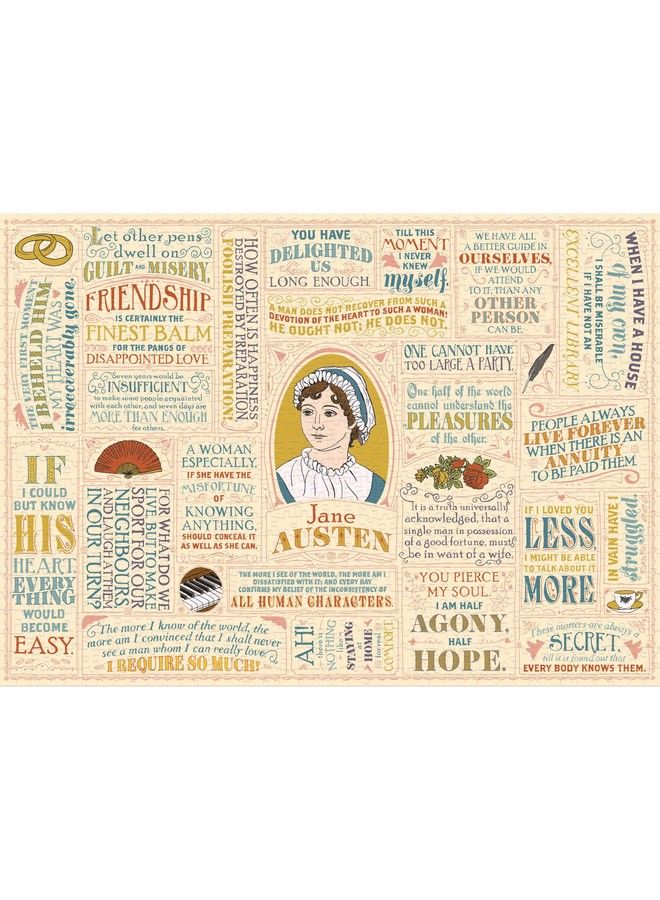 The Unemployed Philosophers Guild Jane Austen Jigsaw Puzzle 1000 Pieces Includes Mini Poster With Puzzle Art - Image 1