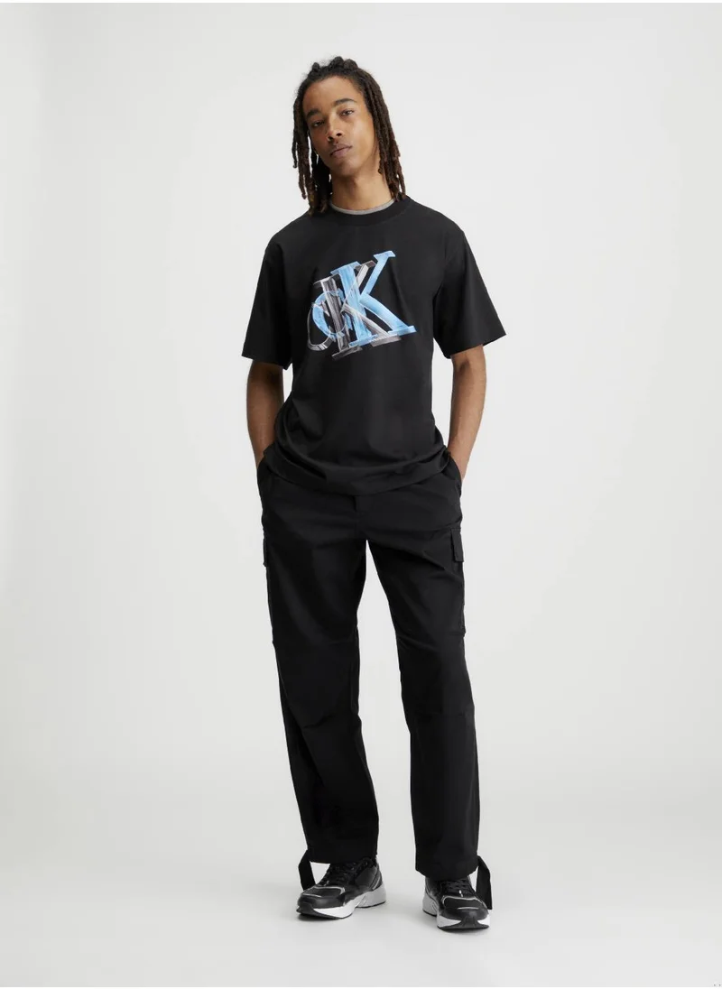 Calvin Klein Jeans Men's Oversized Monogram T-Shirt - Cotton, Black