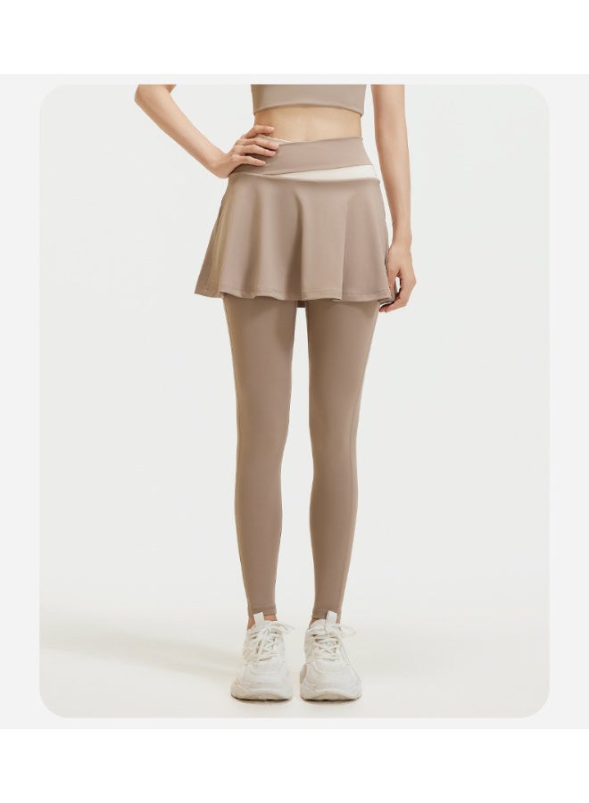 Tennis Skorts Cross-waist Skirted Legging Yoga Legging with Skirts Tennis Leggings Soft Stretchy Tennis Dresses Running - Image 2