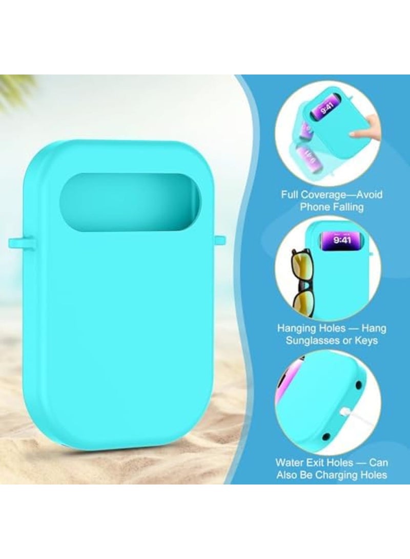 SYOSI Bag Insert Pouch for Travel Tote Bag, Beach Bag Accessories, Inlaid Mobile Phone Bag with Cover, Ladies Travel Insert Organiser Tidy Bag Purse Pouch for Phone Sunglas Purse Makeup Keys(Teal) - Image 5