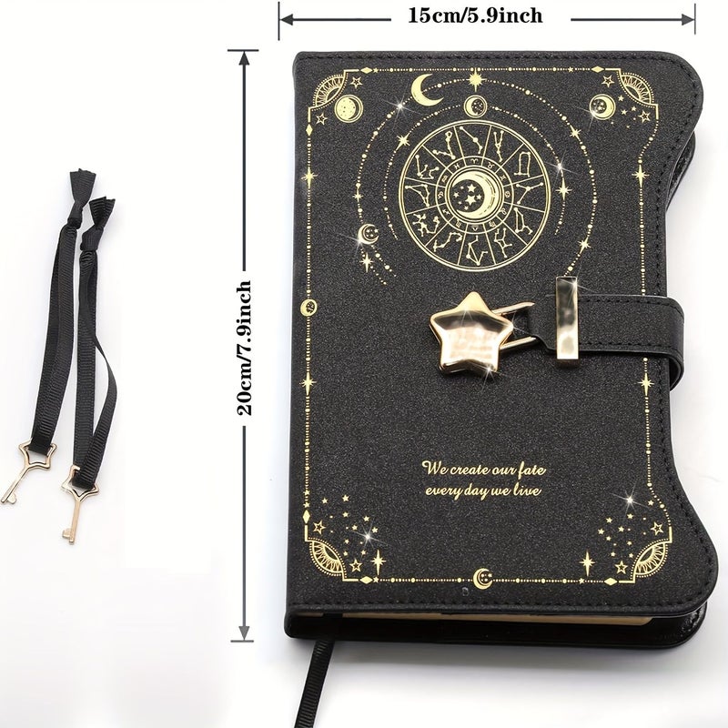 Black B6 Refillable Lock Diary 360 Kraft Pages for Women Girls Writing - Image 2