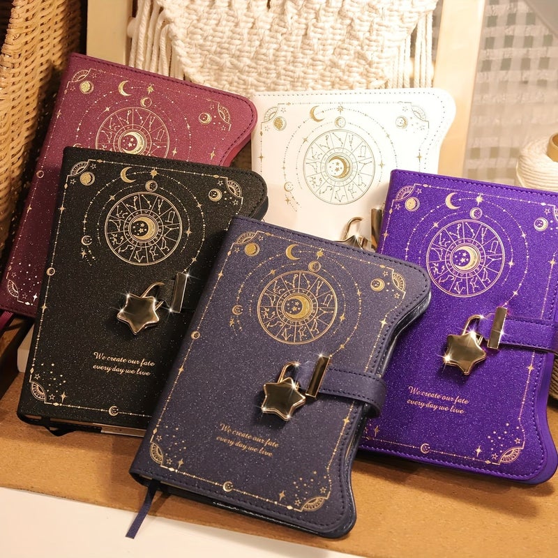 Black B6 Refillable Lock Diary 360 Kraft Pages for Women Girls Writing - Image 4