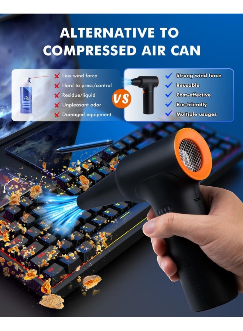 Changli Compressed Air Duster - 130000RPM High Speed Electric Air Duster, 55M/S, 3 Gears, 6000mAh, Rechargeable Turbo Fan, Jet Drying Fan for - Image 4