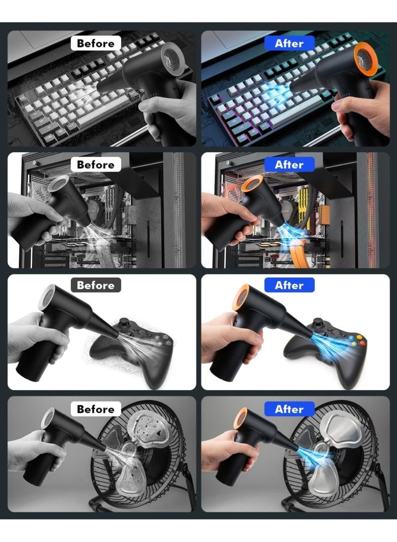 Changli Compressed Air Duster - 130000RPM High Speed Electric Air Duster, 55M/S, 3 Gears, 6000mAh, Rechargeable Turbo Fan, Jet Drying Fan for - Image 5