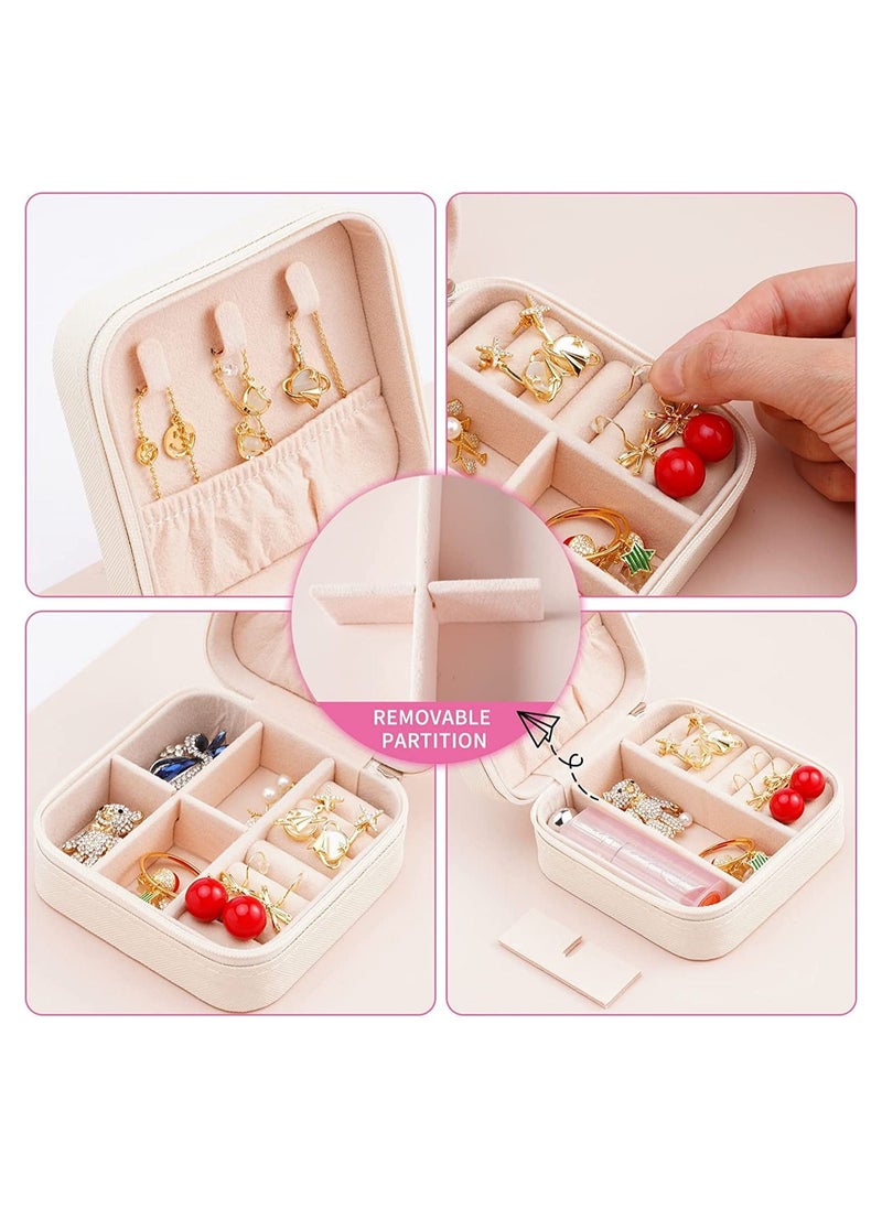 ORiTi Portable Travel Mini Jewelry Box Leather Jewellery Ring Organizer Case Storage Gift Box Girls Women  - Image 3