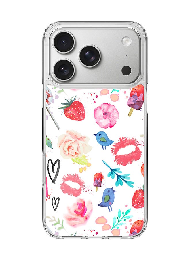 Stylizedd Classic Clear MagSafe Case for iPhone 17 Pro , Hybrid Soft Case Flexible Edges Anti Drop TPU PC Gel Thin Transparent Cover [ Designed for iPhone 17 Pro ] - Summer Fever Full Print