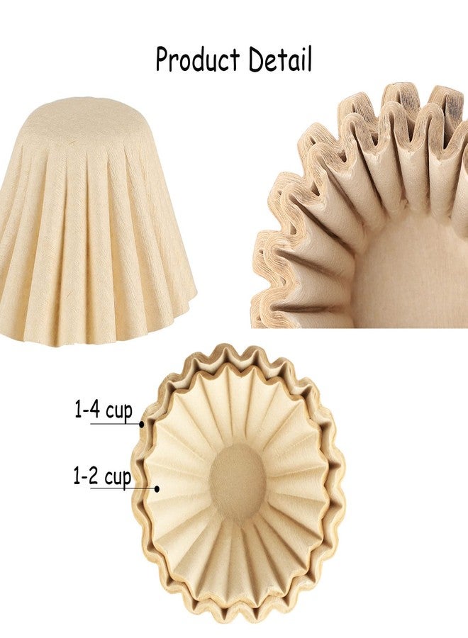 N.C N/C 50 Pieces 1-2 Cup Basket Coffee Filters Natural Unbleached Disposable Paper Coffee Filter for Home Office Cafe Barista Use, Light Brown - Image 3
