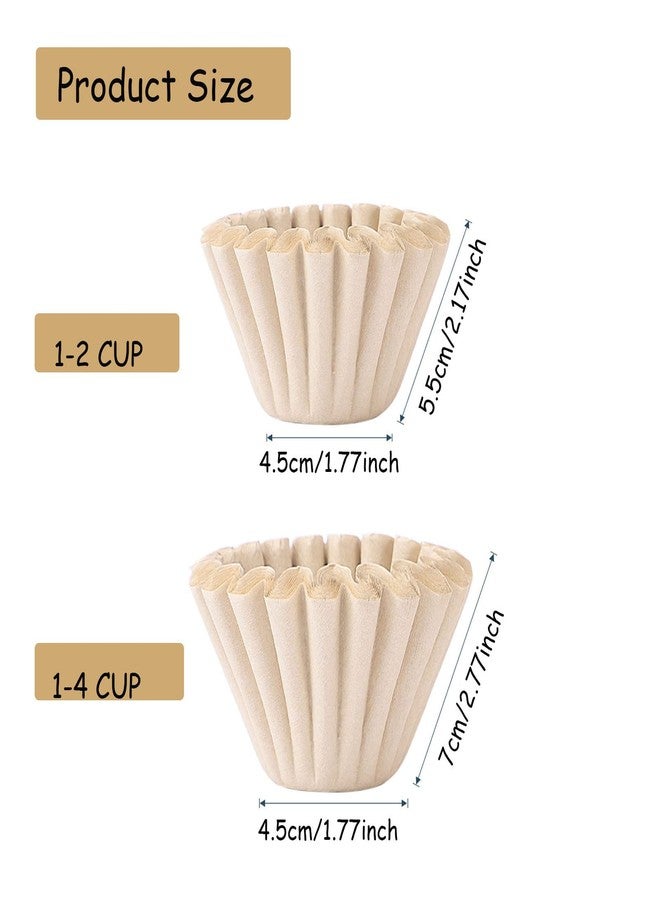 N.C N/C 50 Pieces 1-2 Cup Basket Coffee Filters Natural Unbleached Disposable Paper Coffee Filter for Home Office Cafe Barista Use, Light Brown - Image 2