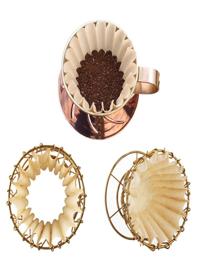 N.C N/C 50 Pieces 1-2 Cup Basket Coffee Filters Natural Unbleached Disposable Paper Coffee Filter for Home Office Cafe Barista Use, Light Brown - Image 4