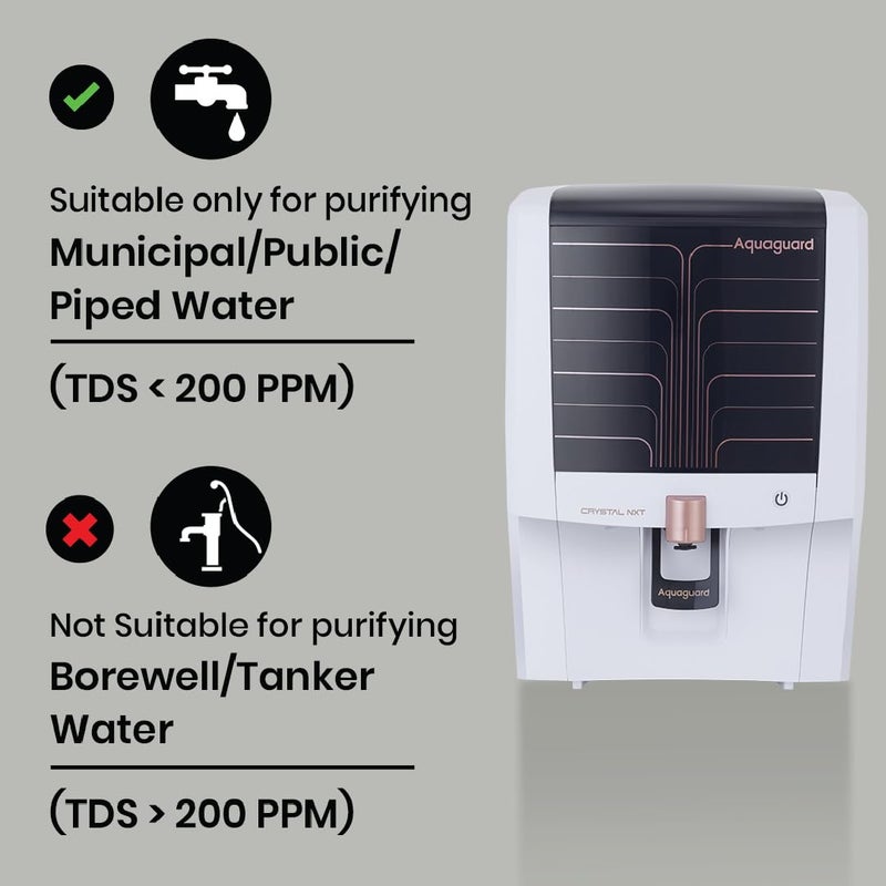 Aquaguard Crystal NXT UVUF Water Purifier with Patented Active Copper Tech 7L Storage Suitable for Municipal Water Not Suitable for BorewellTanker Water Free Installation 2 Free Services - Image 2