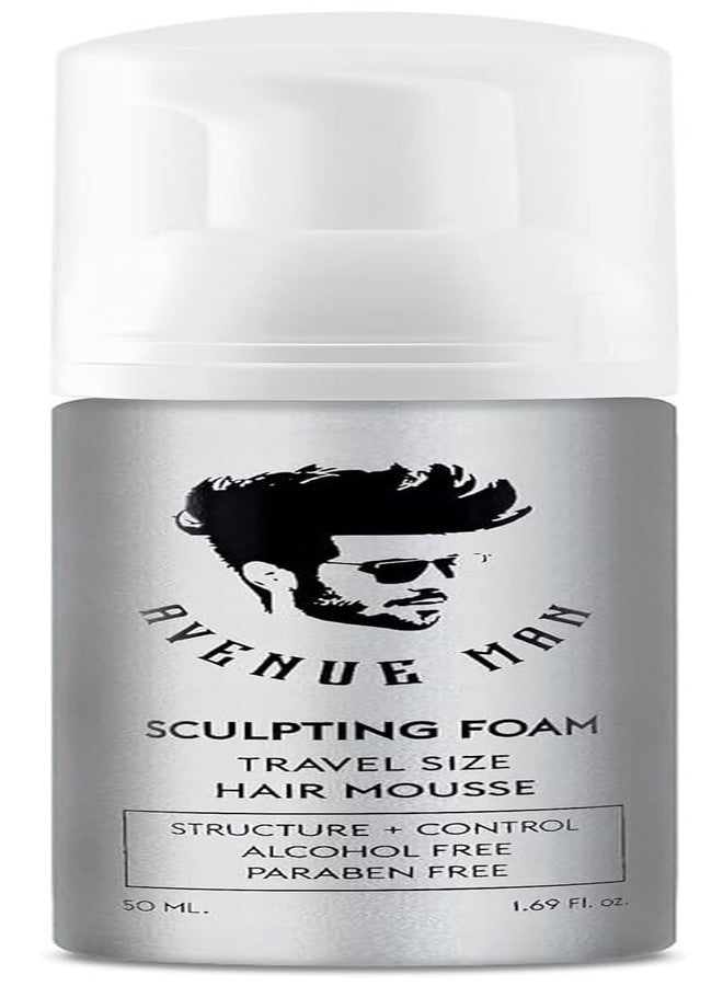Avenue Man Sculpting Foam for Men - Travel Size (1.69 oz) - Firm Hold Volumizing Hair Mousse with Herbal Extracts Styling Products - Alcohol Free - Image 1