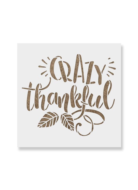 Crazy Thankful Stencil Template for Walls and Crafts Reusable Stencils for Painting in Small Large Sizes