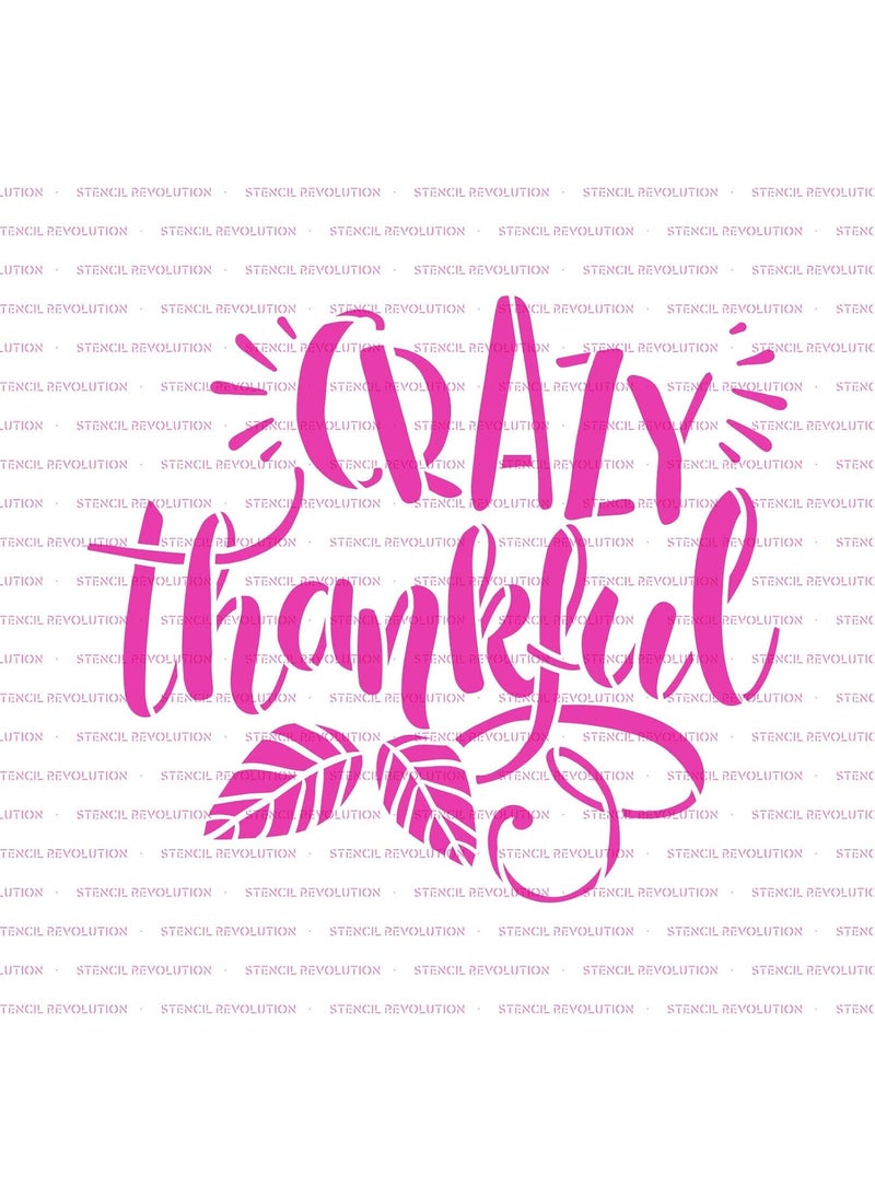 Stencil Revolution - Crazy Thankful Stencil Template for Walls and Crafts Reusable Stencils for Painting in Small Large Sizes - Image 1
