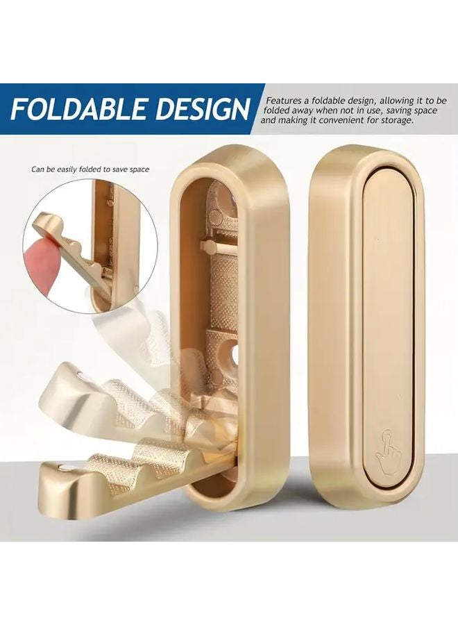 Gray Heavy Duty Foldable Wall Hooks 4 Pack Zinc Alloy Mount For Coats Towels Backpacks - Image 5