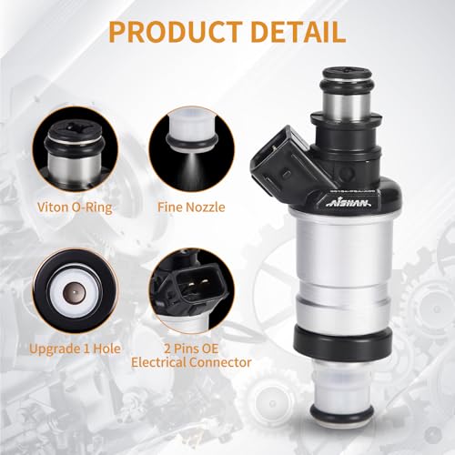 AISHAN 4PCS Fuel Injectors 1 Hole Compatible with Acura CL 1998 for Honda Civic 1999 2000 Accord 1998 1999 2000 2001 2002 L4 16L 23L Replace 06164P8AA00 06164P8FA00 FJ340 - Image 3