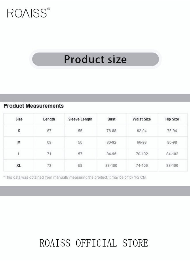 roaiss - Women One Piece Backless Swimsuit Color Block Surf Clothes Long Sleeve Swimwear Conservative Beachwear Bathing Suit Sports Suits Jumpsuit - Image 1