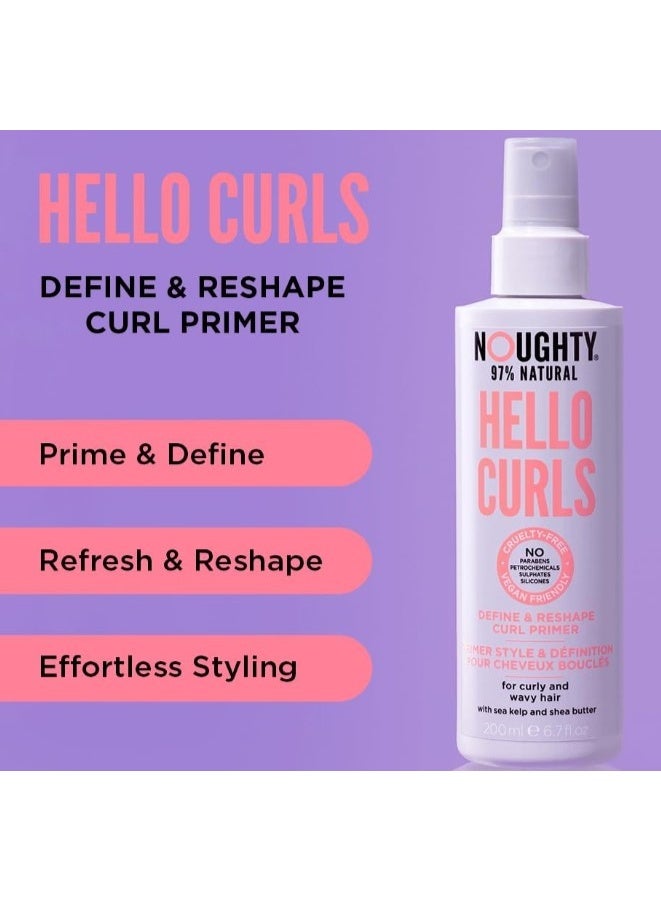 نوتي برايمر Noughty Hello Curls لتحديد وإعادة تشكيل تجعيدات الشعر (200 مل) - للشعر المجعد والمموج - Image 2
