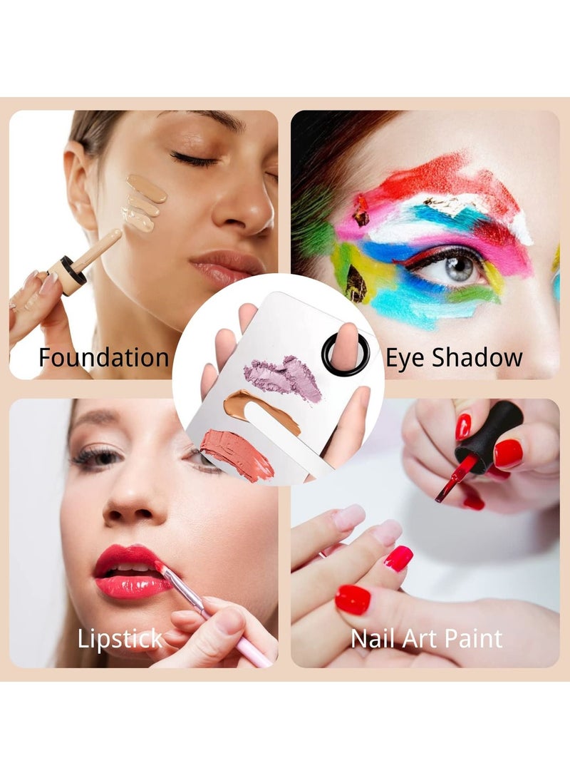 نيبمينينت 5pcs Makeup Spatula Korean Set, Stainless Steel Make Up Palettes and Spatula, Mixing Cosmetic Tool for Foundation Eye Shadow Eyelash Nail Art - Image 5