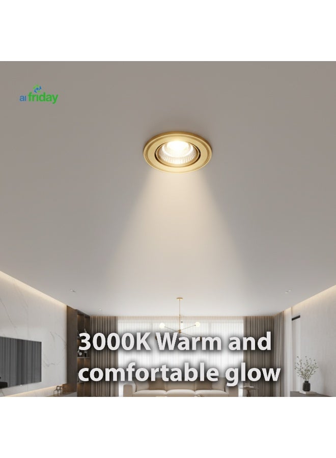 ALFRIDAY Recessed Downlight Warm White 3000K Dimmable Energy-Efficient 7W LED - Image 2
