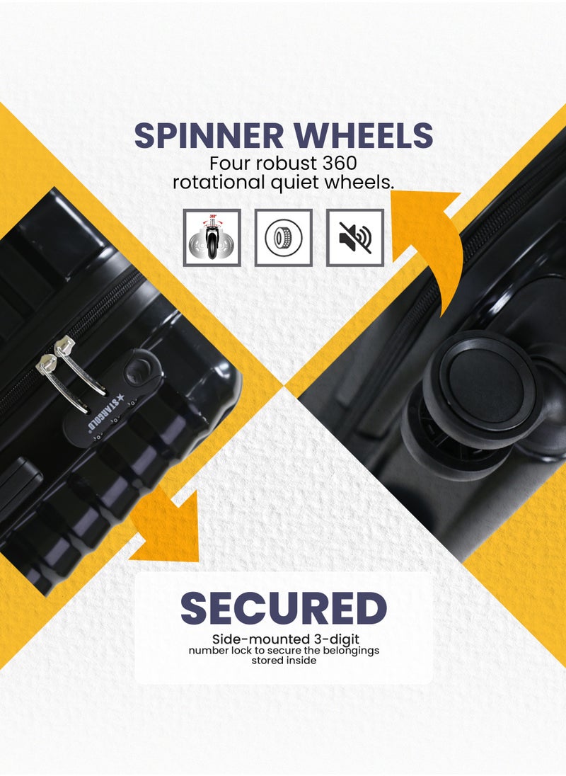 Stargold ABS Spinner  Wheels Trolley Luggage Number Lock Smart Carry On Suitcase 20 Inches  - Image 3