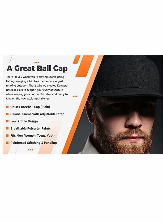 Y&D Baseball Caps, Black Hats, Plain Adjustable Cap, Classic Panel Hat, Fashionable Dad Hat Fit Outdoor Sports Sun in Summer Fits Men Women, 1 Pcs - Image 2
