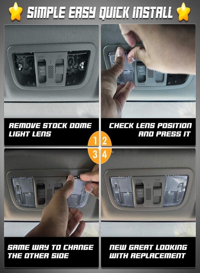 أن.سي غطاء مصباح السقف الداخلي، عدسة مصباح الخريطة، 34401-SDA-A21، 34402-SDA-A21، يمين/يسار، متوافق مع سيارات هوندا أكورد هايبرد، سيفيك، إليمينت، أوديسي، بايلوت، ريدجلاين المزودة بفتحة سقف فقط. - Image 4