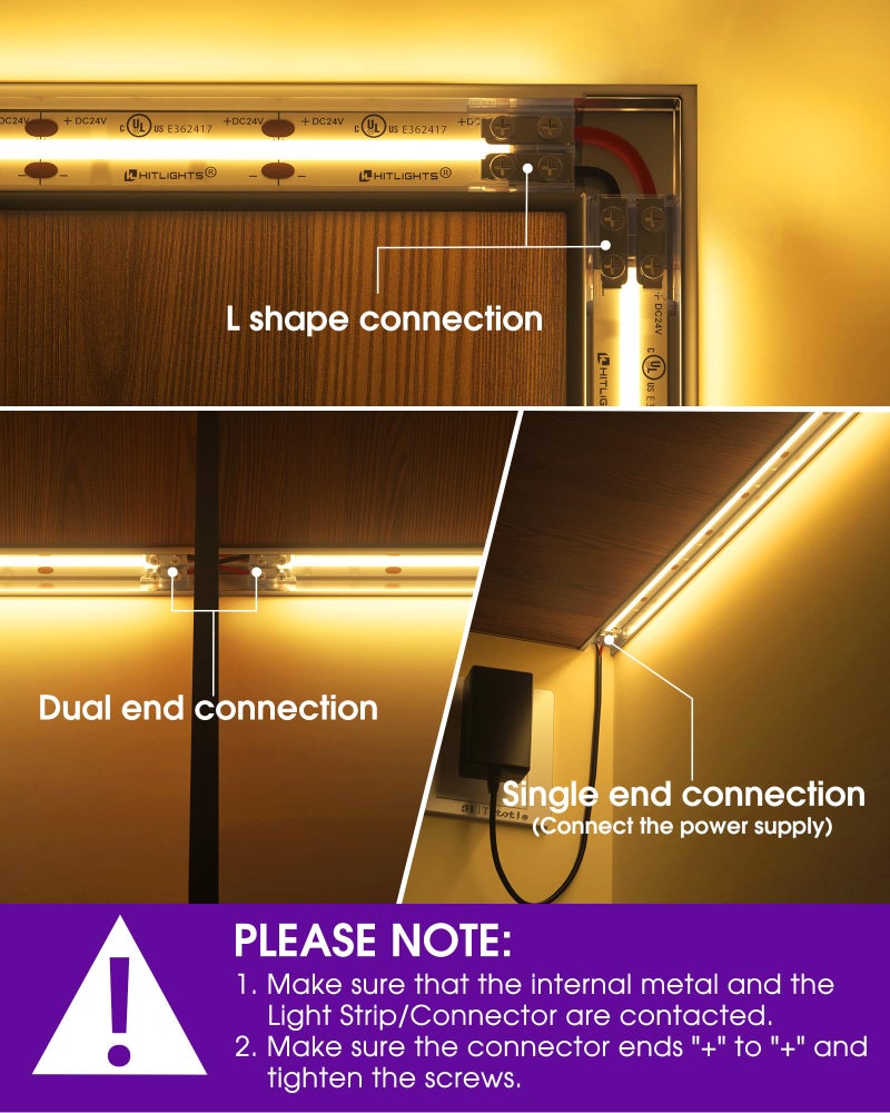 HitLights 12 Pack LED Connector 2 Pin 8mm Solderless LED Tape Lights Connector Transparent LED Strip Lights Connectors with Screwdriver Strip to Wire for 12V 24V Single Color LED Light Strips - Image 4