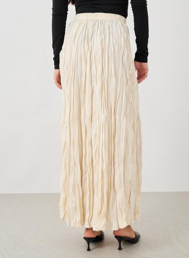 ستايلي تنورة ماكسي واسعة بخصر مطاطي مزخرف - Image 4