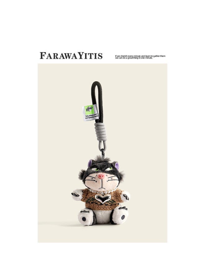Lucifer Bag Pendant Girl's Niche Plush Doll Doll Bag Hanging High-end Keychain Light Luxury Style-Specifications:Brown Love Necklace-[black Lucy Method] - Image 1