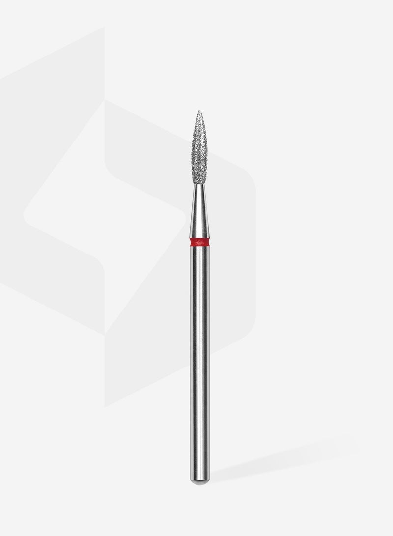 STALEKS PRO Diamond nail drill bit pointed flame red EXPERT head diameter 2,3 mm / working part 8 mm - Image 2