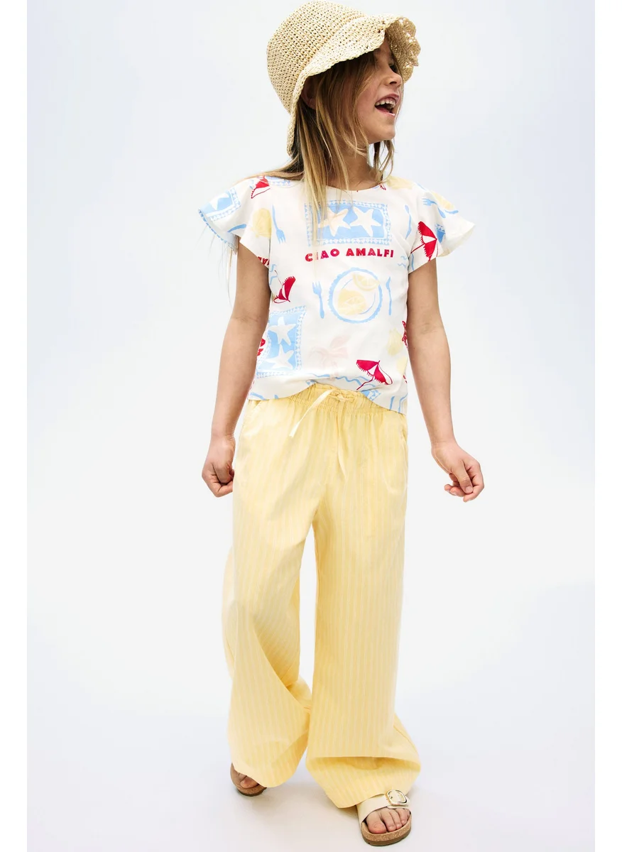 اتش اند ام Flutter-Sleeved Cotton Top
