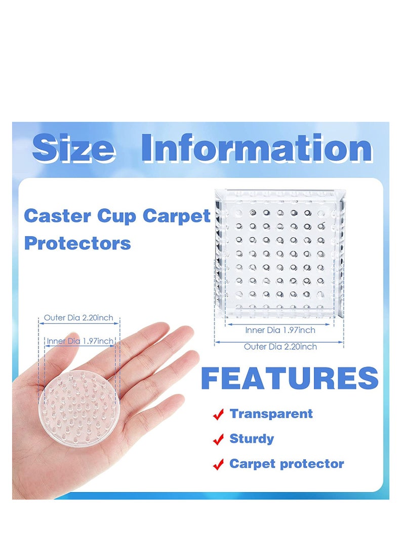 Premium Furniture Coasters and Carpet Protectors, 12PCS Non-Slip Spiked Caster Cups for Chairs, Sofas, Tables and More, Round and Square Leg Pads for Home and Office Use - Image 2