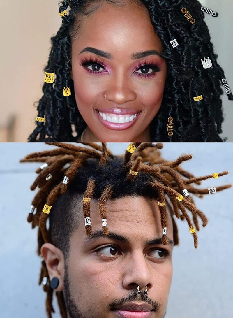 SOLARAE 200pcs Beads for Hair Braids,metal Gold Braid Ring Cuff Clips Braid Accessories,braid Hair Jewelry Hair Accessories - Image 2