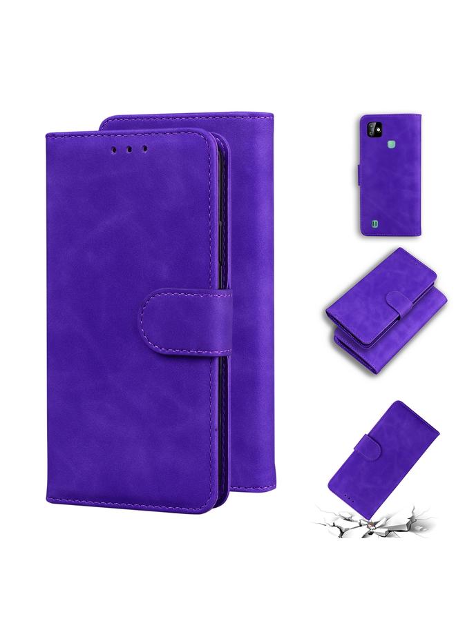 S-TOP Case For Infinix Smart HD 2021 X612 Skin Feel Pure Color Flip Leather Phone Case - Image 1
