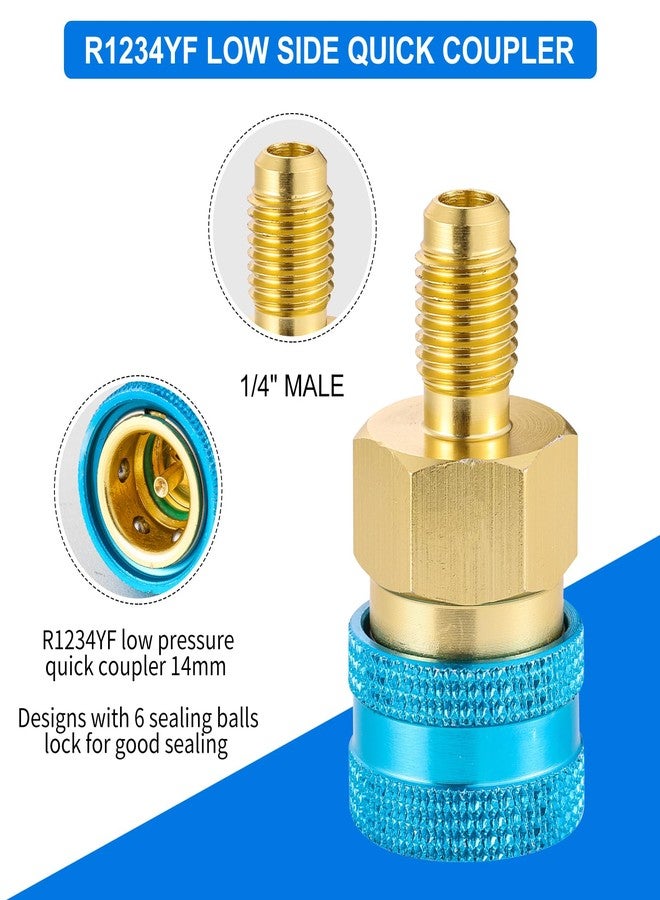 Tigbear R1234YF Refrigerant Charge Hose Kit with R1234YF Self-Sealing Can Opener, R1234YF Low Side Quick Coupler, with 1/2’’ LH Can Tap Opener Low Pressure Gauge and 59'' Recharge Hose - Image 4