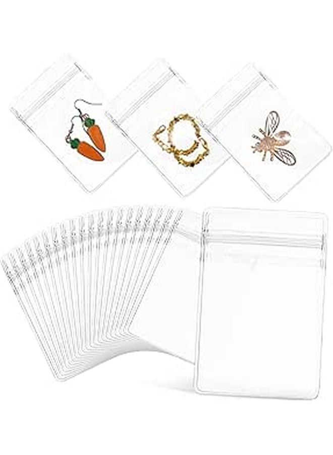 100pcs Clear Plastic Jewelry Bags Mini Press Seal Zip Lock Packaging for Earrings Small Business Home Use - Image 1