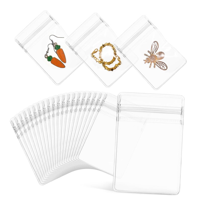100pcs Clear Plastic Jewelry Bags Mini Press Seal Zip Lock Packaging for Earrings Small Business Home Use - Image 2