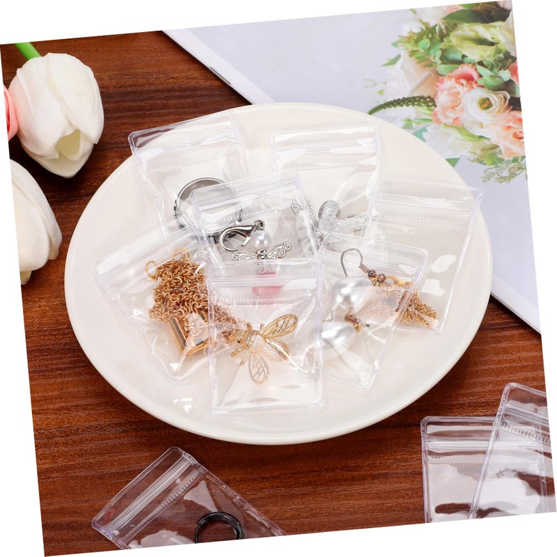 100pcs Clear Plastic Jewelry Bags Mini Press Seal Zip Lock Packaging for Earrings Small Business Home Use - Image 5