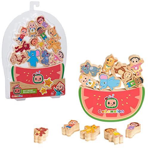 Just Play CoComelon Best Friends Wooden Balance Blocks, Recycled Wood, Kids Toys for Ages 18 Month - Image 1