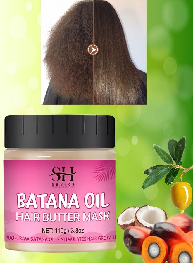 Sevich 110g Batana Oil Hair Butter Mask Natural 100% Raw Batana Oil Hair Mask Deeply Strengthens Hair Moisturizes and Protect from Dryness Prevent Breakage Nourishing Hair Treatment Mask - Image 1
