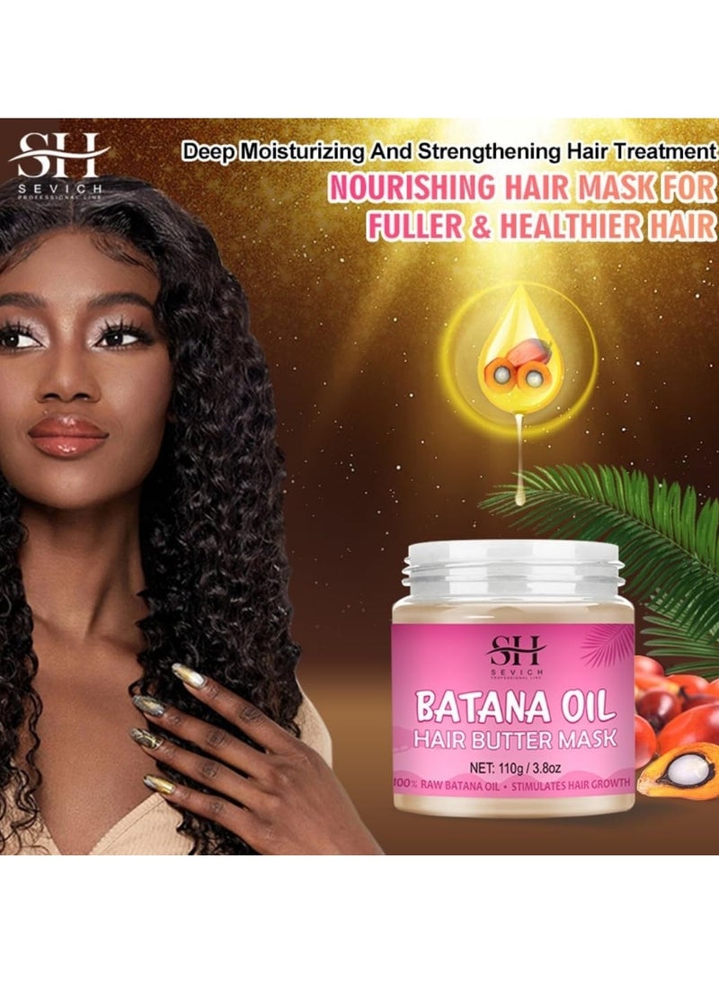 Sevich 110g Batana Oil Hair Butter Mask Natural 100% Raw Batana Oil Hair Mask Deeply Strengthens Hair Moisturizes and Protect from Dryness Prevent Breakage Nourishing Hair Treatment Mask - Image 5