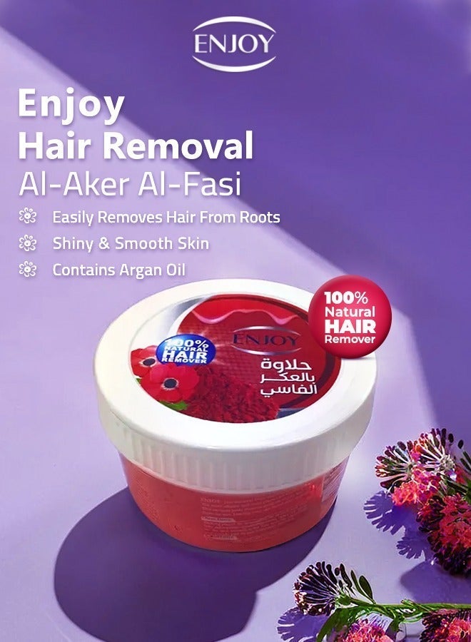 ENJOY Hair Remover Paste with Aker Fassi – 400g | 100% Natural Sugar Wax | Gentle & Effective Hair Removal | Smooth & Silky Skin | Long-Lasting Results | Enriched with Natural Moroccan Aker Fassi - Image 3