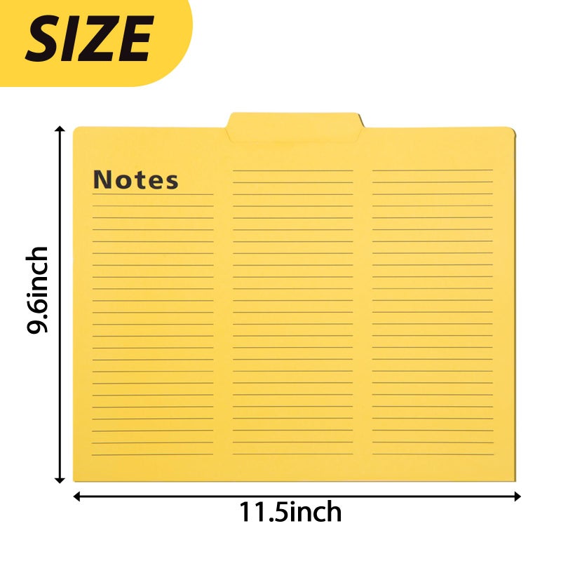 Shindel 16 Pack File Folders Letter Size, Notes Tabbed File Folders with Tabs, 9.6 x 11.5 Inch, 1/3 Cut Tabs, Manilla Letter Size Folder for Back to School, Business for Document, 8 Vibrant Colors - Image 3