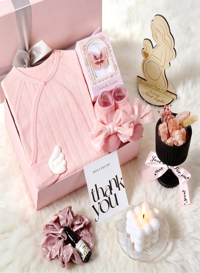 Toylink New Mom & Baby Girl Gift Box Set, 12Pcs Keepsake Gift with Cotton Bodysuit, Aromatherapy Decor, Ultrasound Frame, Baby Socks & Accessories, Baby Shower Registry Gift for First Time Moms - Image 3