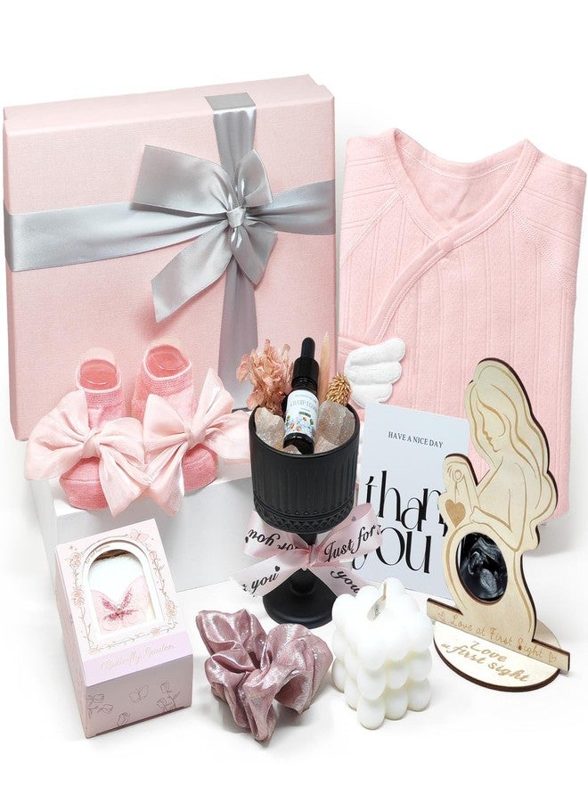 Toylink New Mom & Baby Girl Gift Box Set, 12Pcs Keepsake Gift with Cotton Bodysuit, Aromatherapy Decor, Ultrasound Frame, Baby Socks & Accessories, Baby Shower Registry Gift for First Time Moms - Image 1