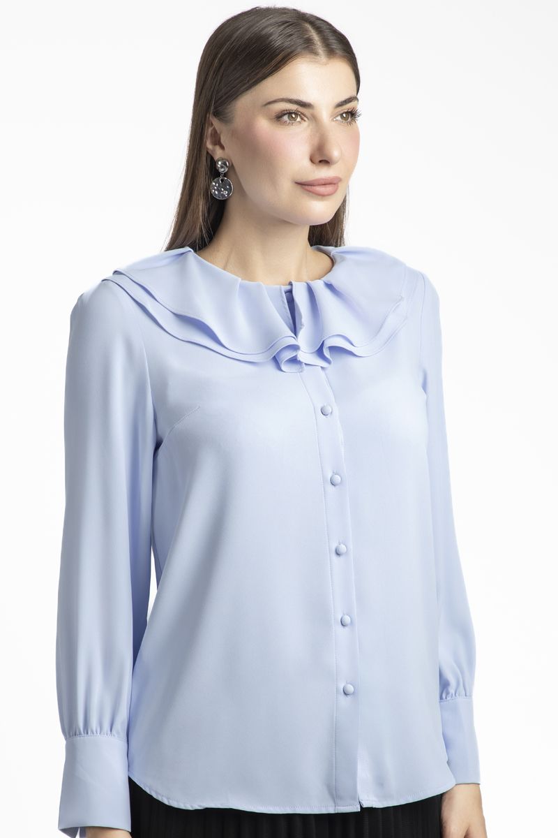 RINA women shirt with ruffled collar - Image 2