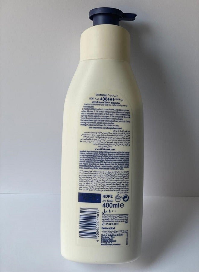 Nivea Natural Glow Body Lotions White 400ml - Image 2